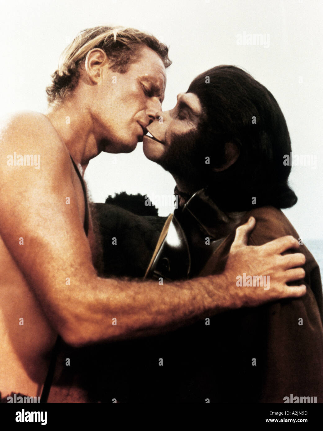 PLANET OF THE APES 1968 film with Charlton Heston and Kim Hunter Stock Photo