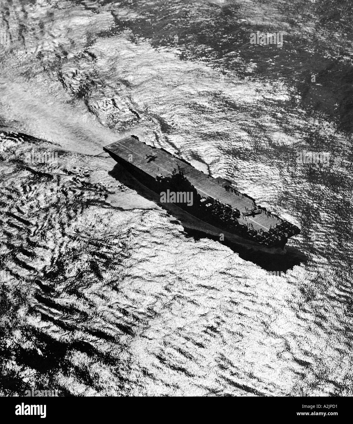 WW2 US Navy aircraft carrier YORKTOWN Stock Photo
