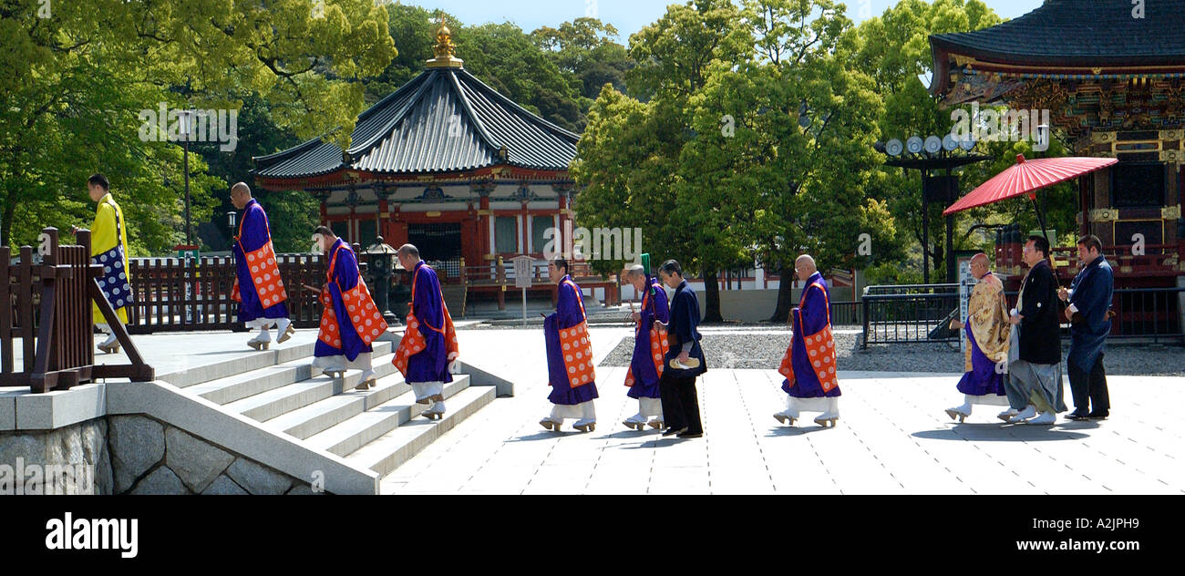 Asia, Japan, Narita-San, Narita. Buddhist Priest in a procession to the temple. Stock Photo
