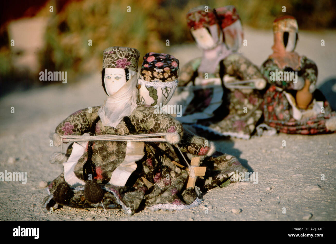 Turkey, Cappadocia, Goreme Valley. Handmade Turkish dolls. Souvenir. Stock Photo