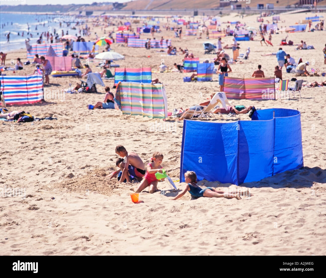 GorlestononSea local beach scene Norfolk England Great Britain Stock