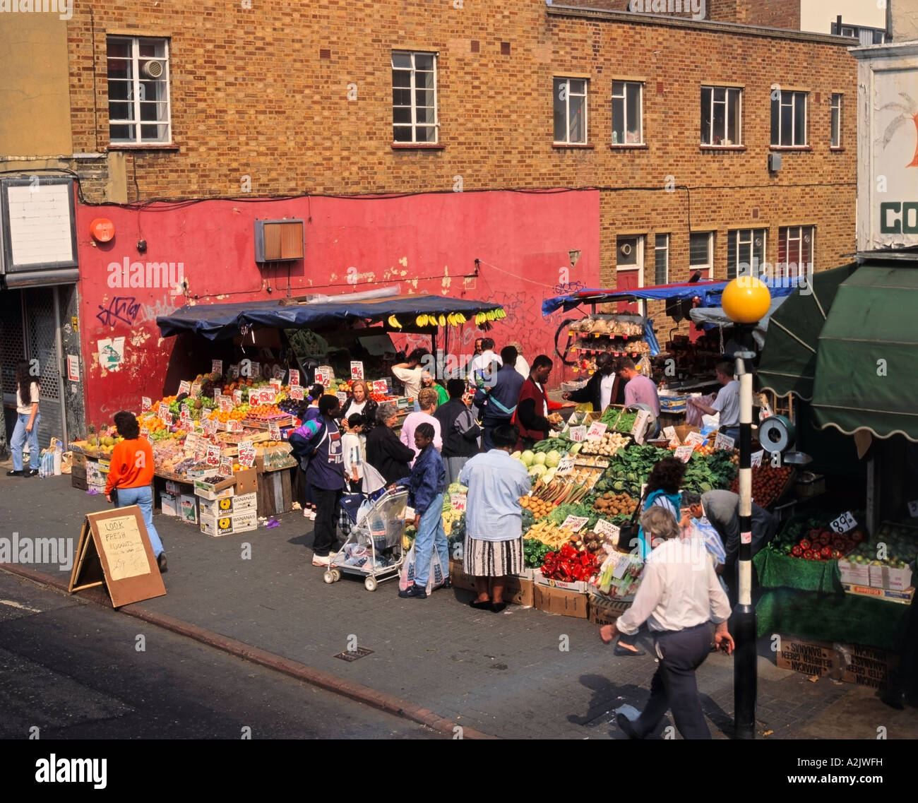 Market Stalls Rye Lane Peckham London England Great Britain Stock Photo