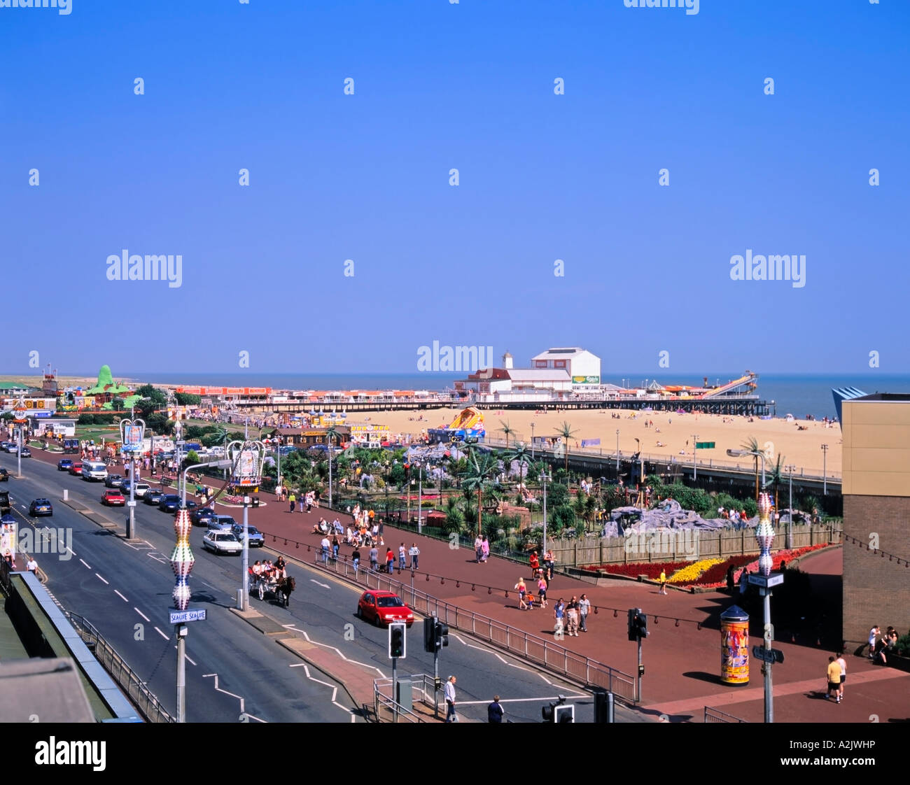 Seafront and Beach, Britannia Pier, Marine Parade, Great Yarmouth, Norfolk, England, England, United Kingom Stock Photo