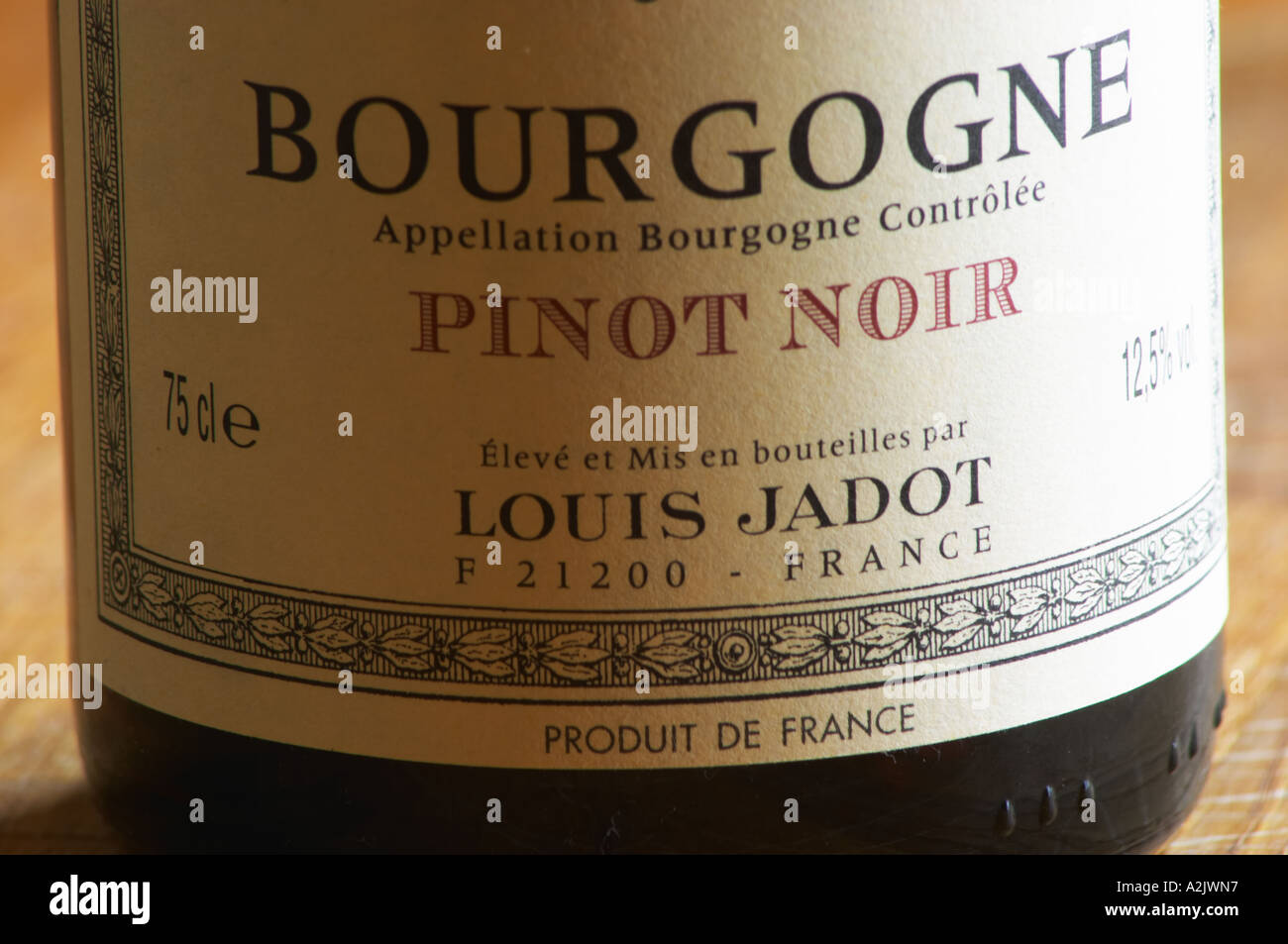 A bottle of Maison Louis Jadot Bourgogne Pinot Noir 2004 red