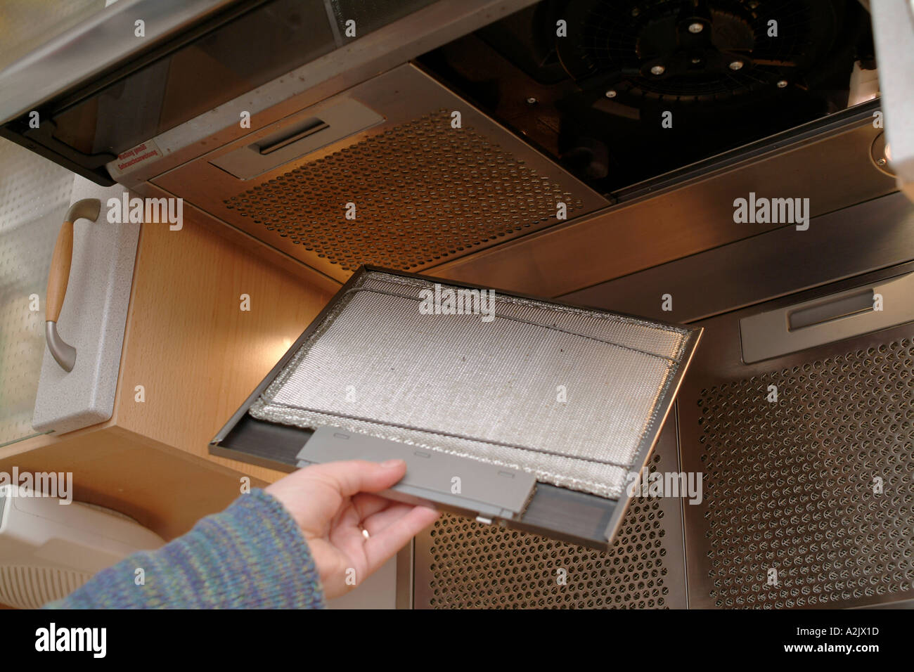 cleaning the extractor hood Stock Photo Alamy