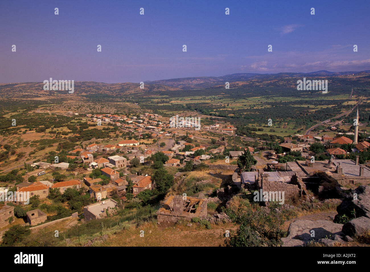 Europe, Turkey, North Aegean, Assos, Behramkale, town view, home of Aristotle from 348, 345 BC Stock Photo