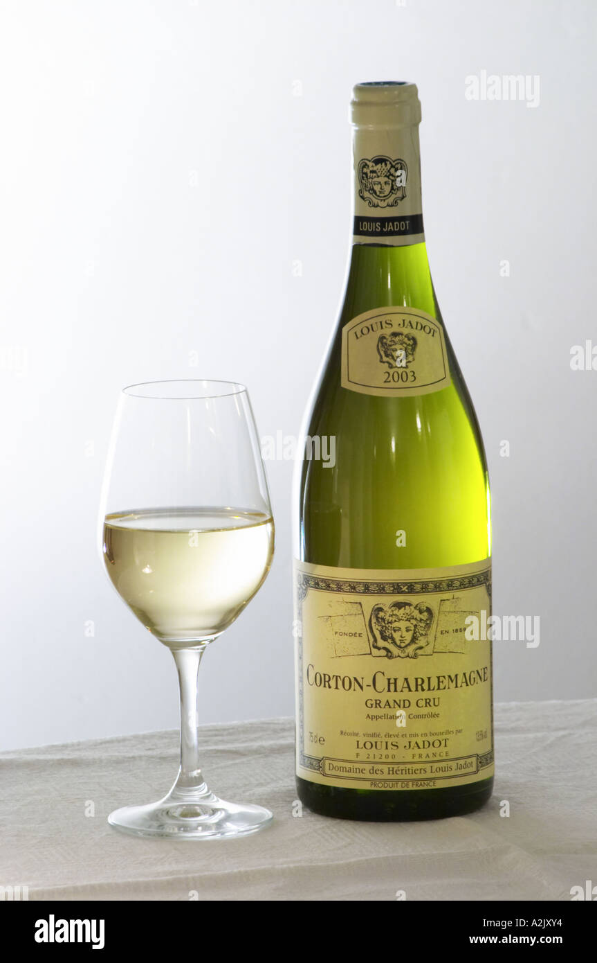 A bottle of Maison Louis Jadot Bourgogne Corton Charlemagne Grand Cru