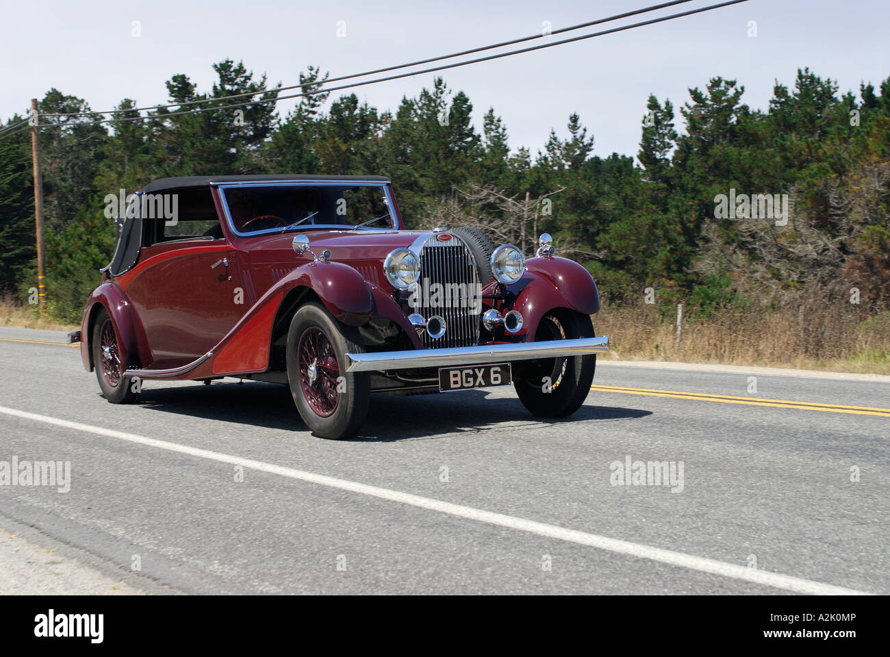 '^Bugatti Type 57 ^James Young ^Drophead Coupé, 1934, 'Pebble Beach Concourse d'Elegance Tour', Monterey, California' Stock Photo