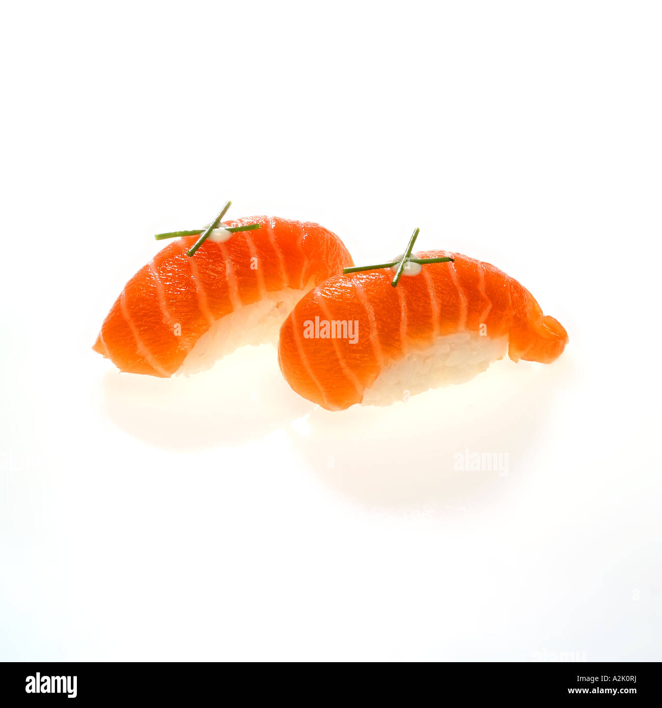 Salmon Nigiri Japanese Sushi Stock Photo Alamy