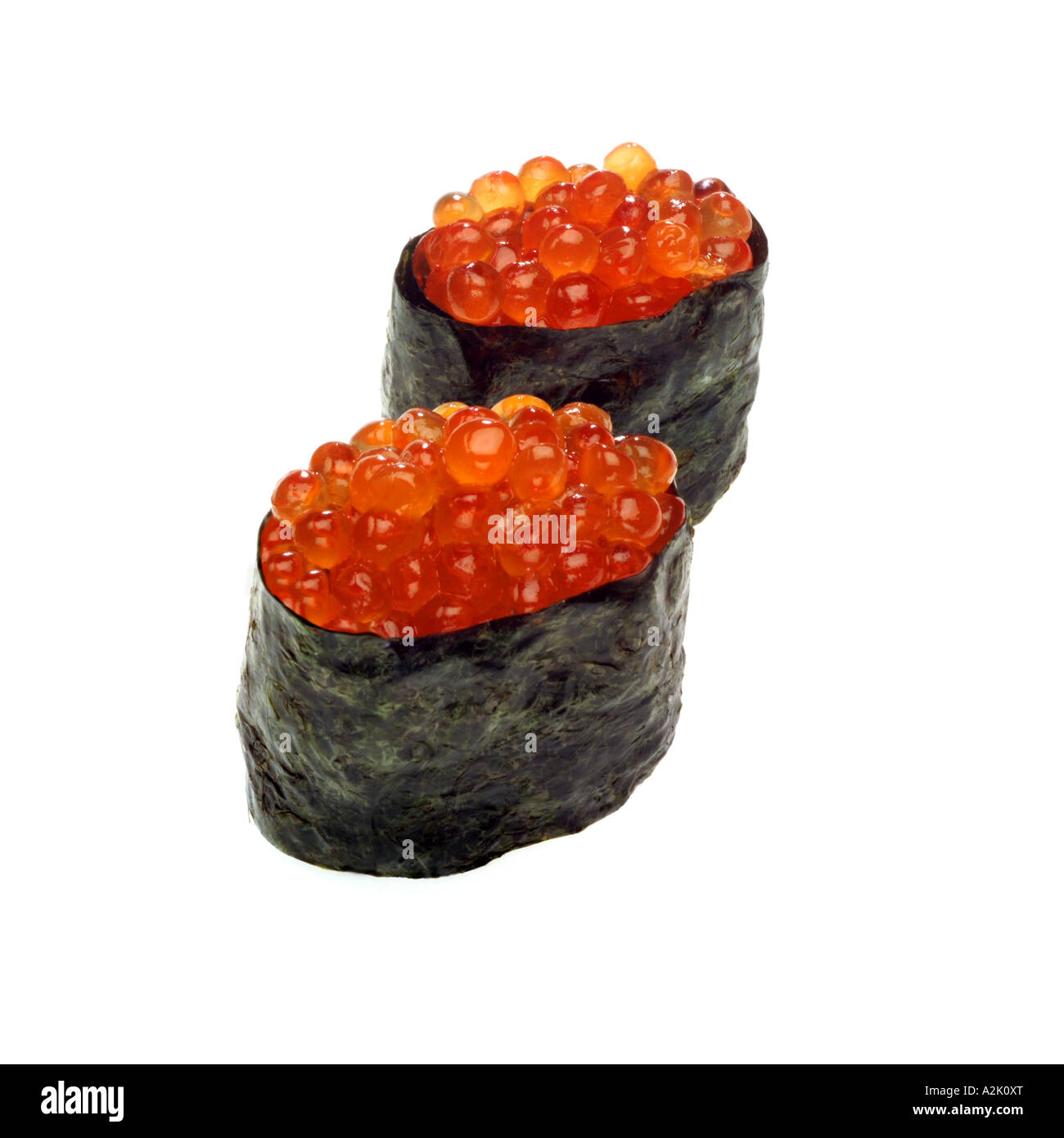Fish roe Gunkan rolls Japanese Sushi Stock Photo Alamy
