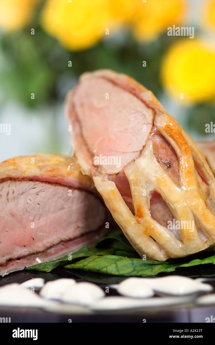 Fillet of Pork in Puff Pastry Stock Photo Alamy