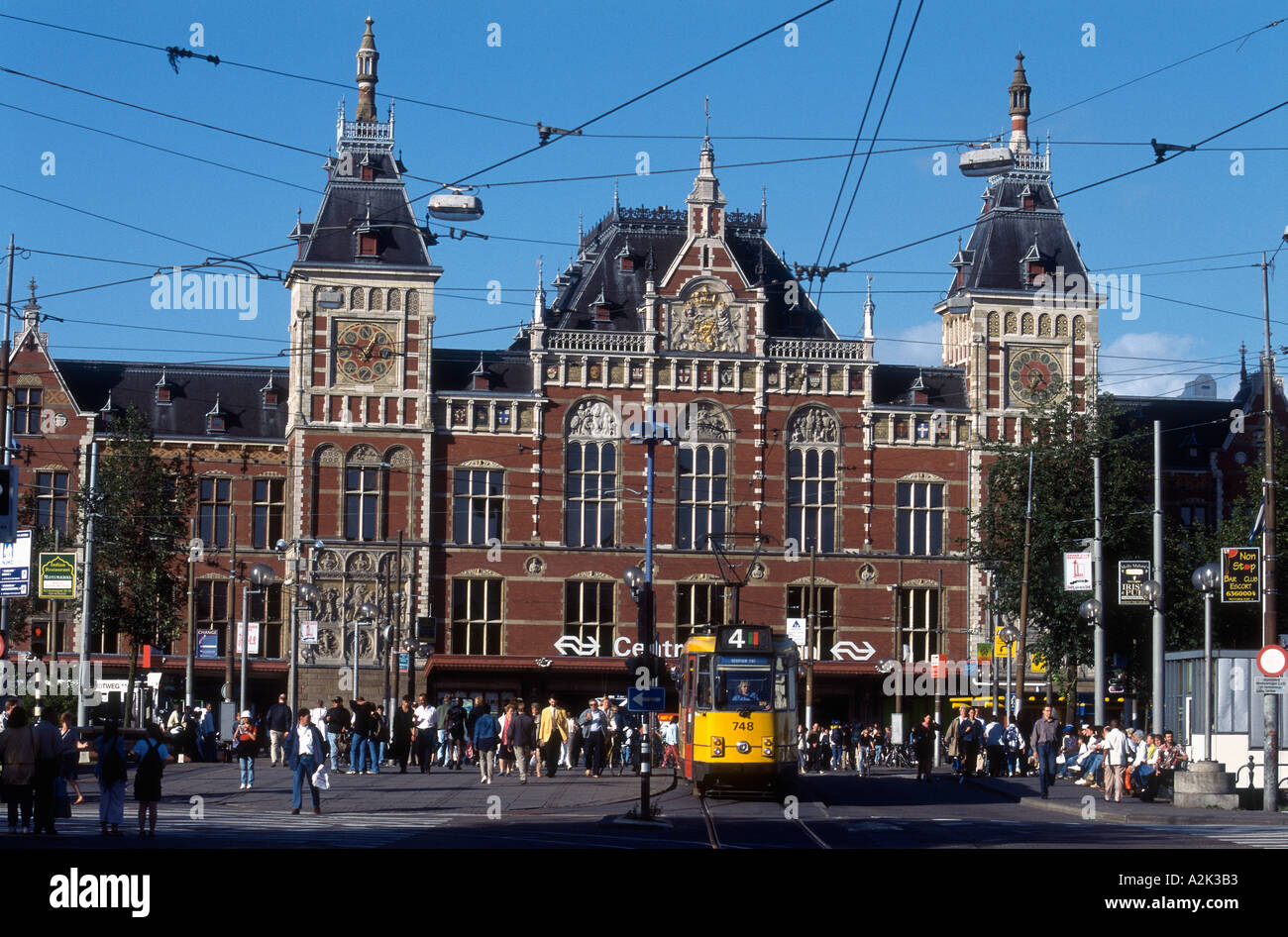 Holland Amsterdam Central Railway Station Stock Photo