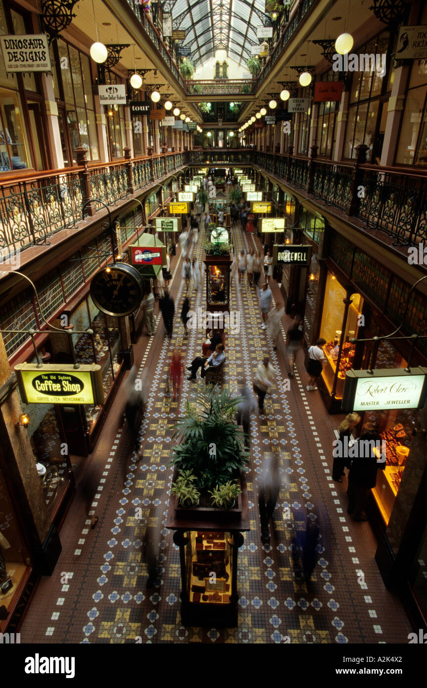 Australia, Sydney, Interior of historic Strand Arcade mall; opened ...