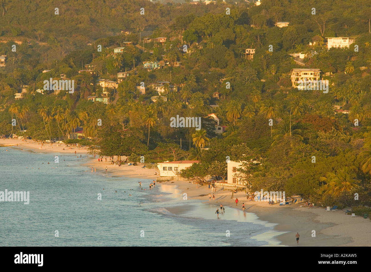 Caribbean, GRENADA, Grande Anse, View of Grande Anse Beach at Sunset