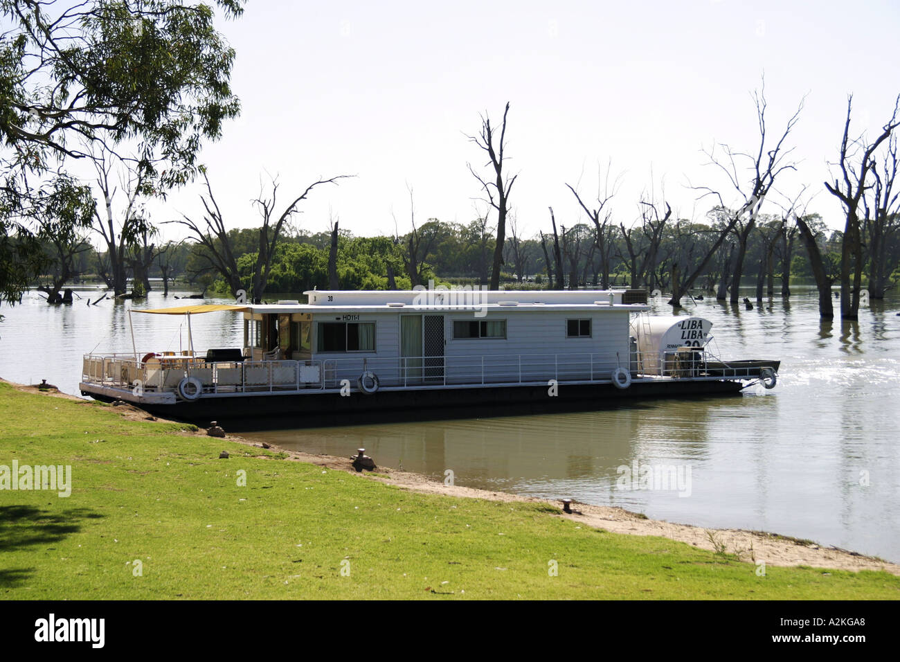 Housboat on the Murray river Renmark south Australia Stock Photo Alamy