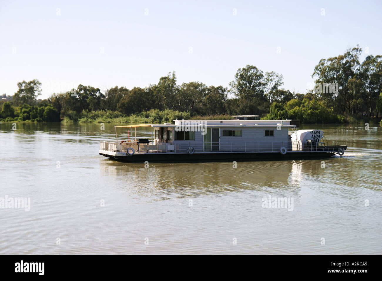Housboat on the Murray river Renmark south Australia Stock Photo Alamy