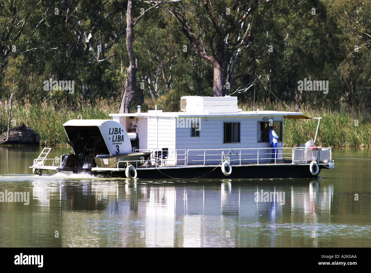 Housboat on the Murray river Renmark south Australia Stock Photo Alamy