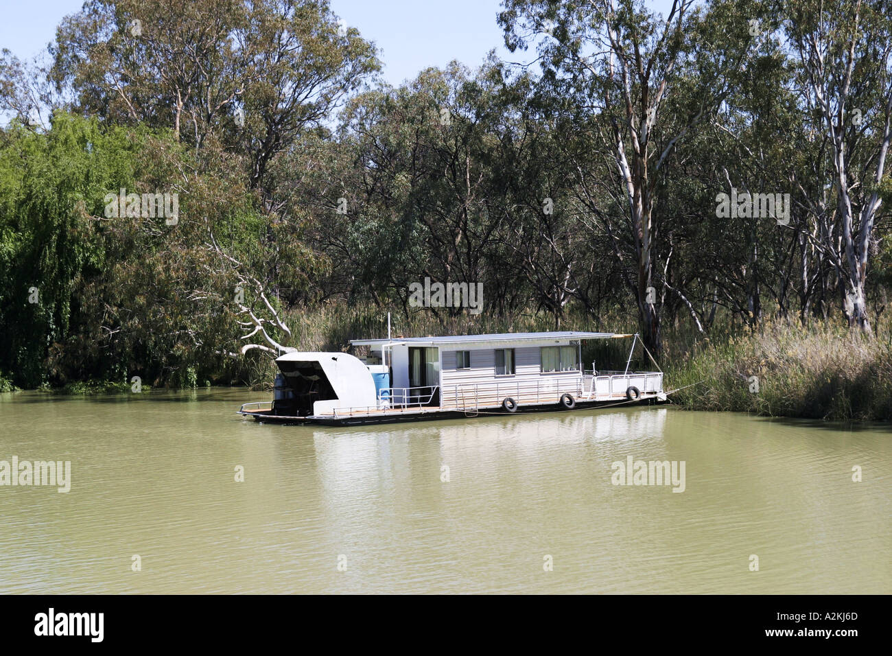 Housboat on the Murray river Renmark south Australia Stock Photo Alamy