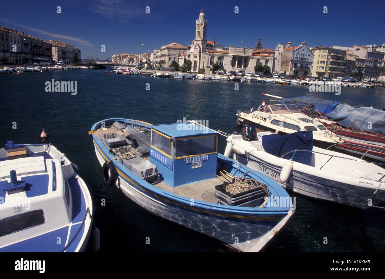 Europe, France, Sete, fishing boats and canals Stock Photo - Alamy