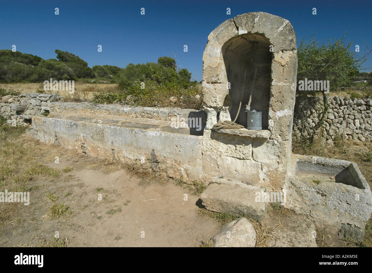 historic menorcan watering place for sheep and cattle Stock Photo