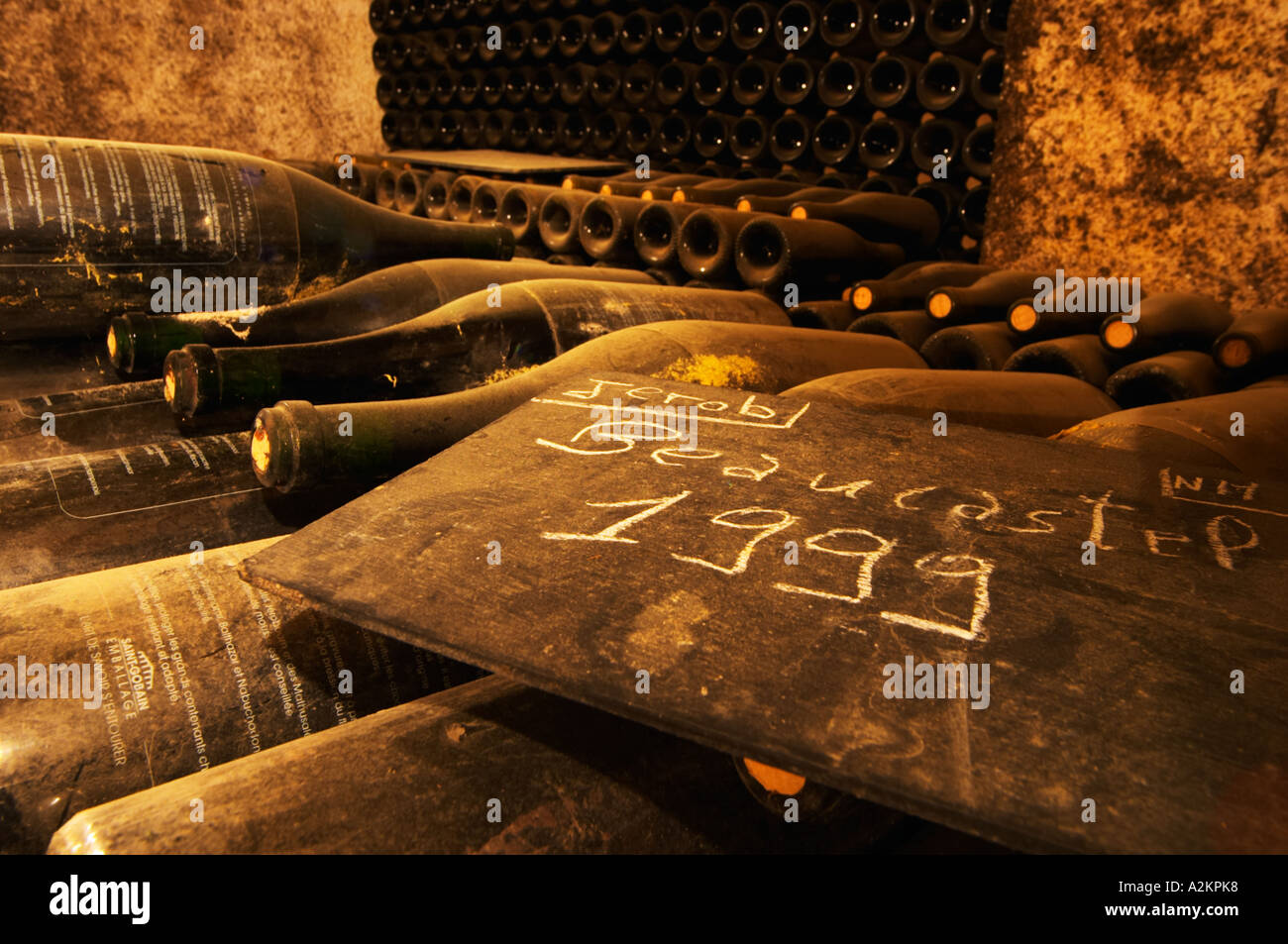 Old and dusty bottles, big jeroboam size, of ChateauneufduPape 1999