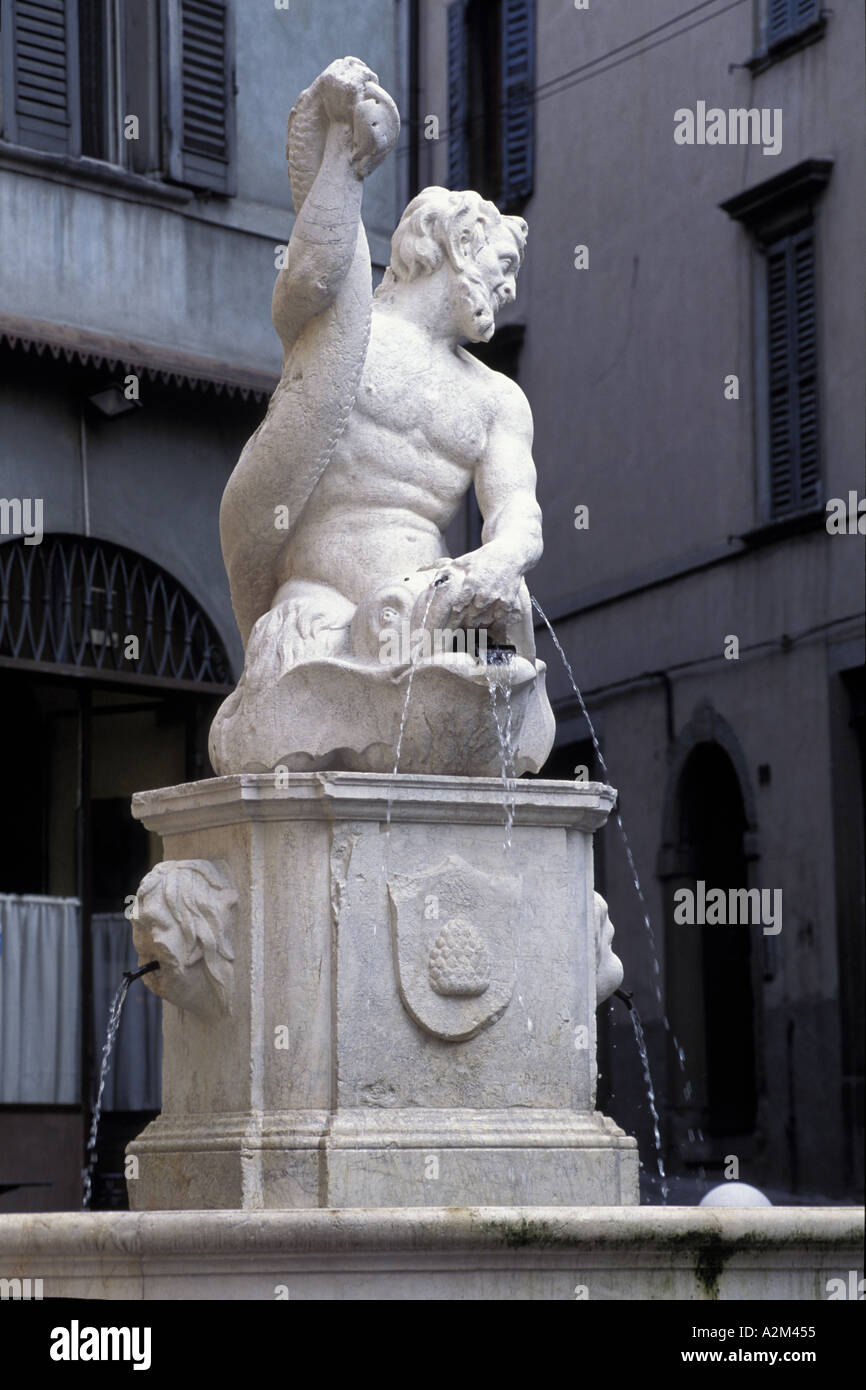 Restored Delfino fountain Stock Photo