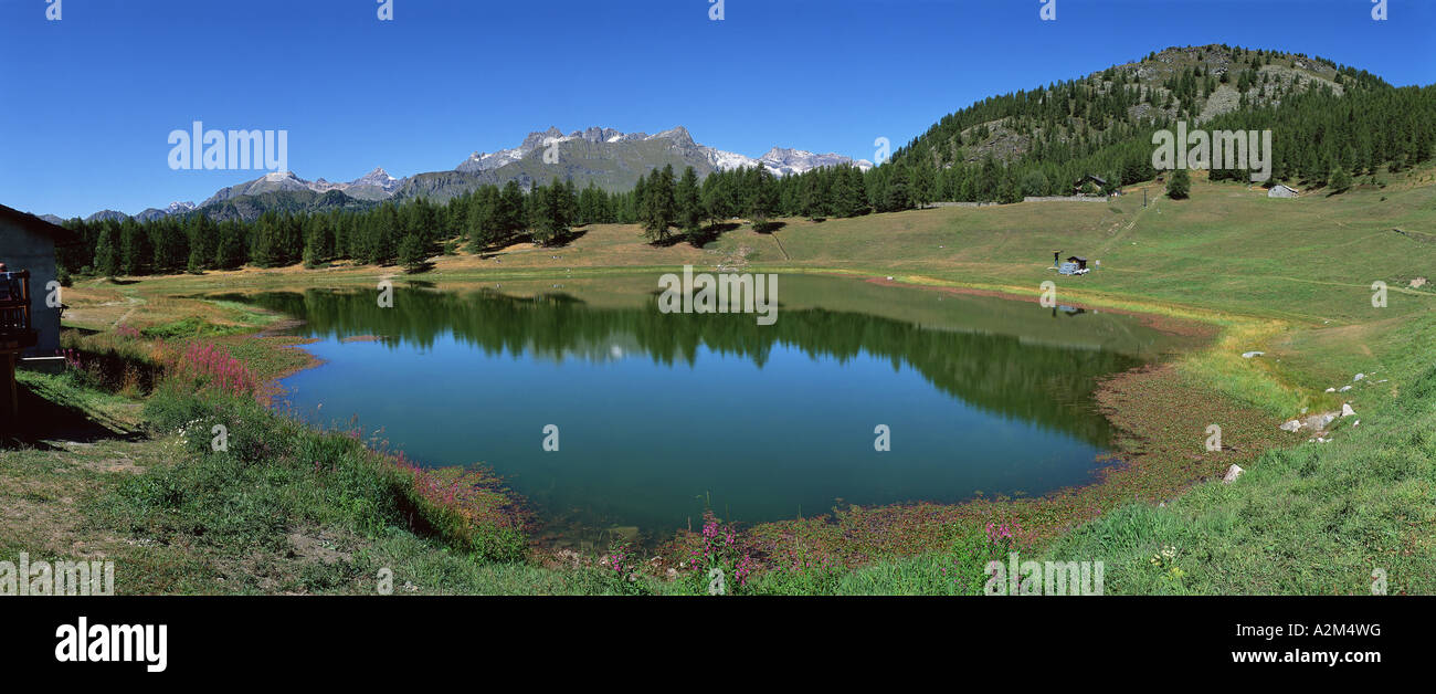 Lod lake Chamois Valle d Aosta Italy Stock Photo