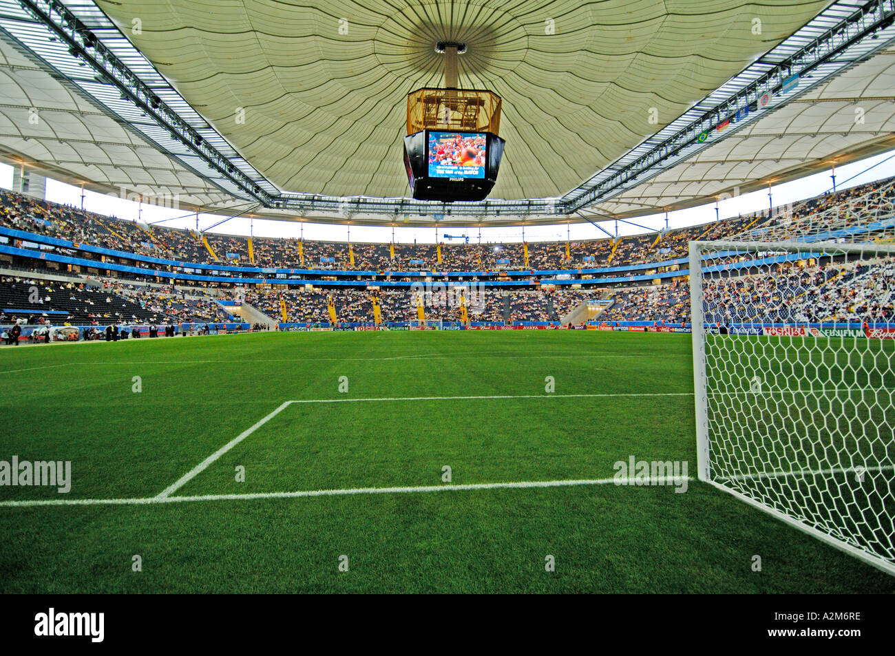 Commerzbank Arena Football stadium with closed roof Stock Photo