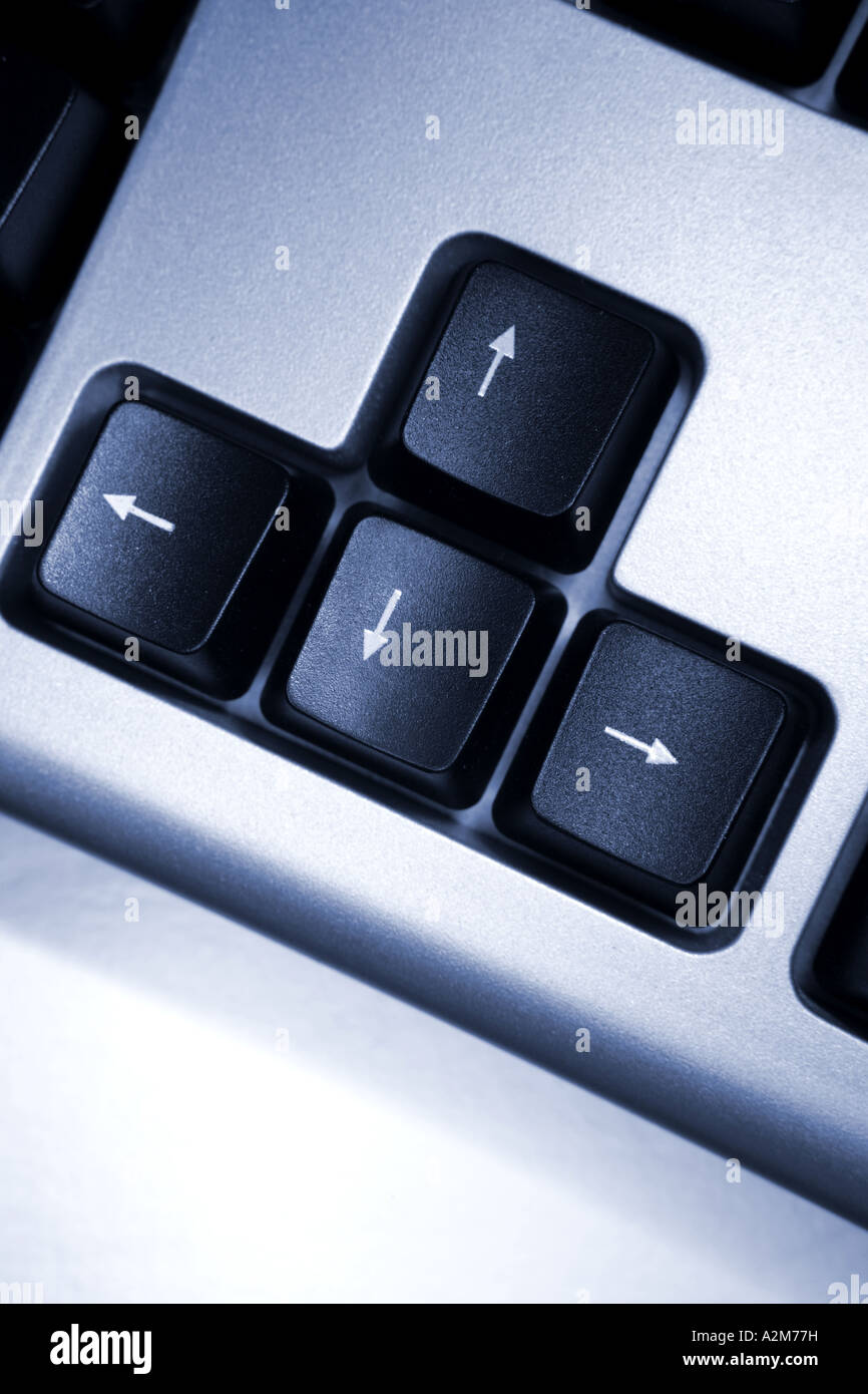 Arrow keys on computer keyboard Stock Photo