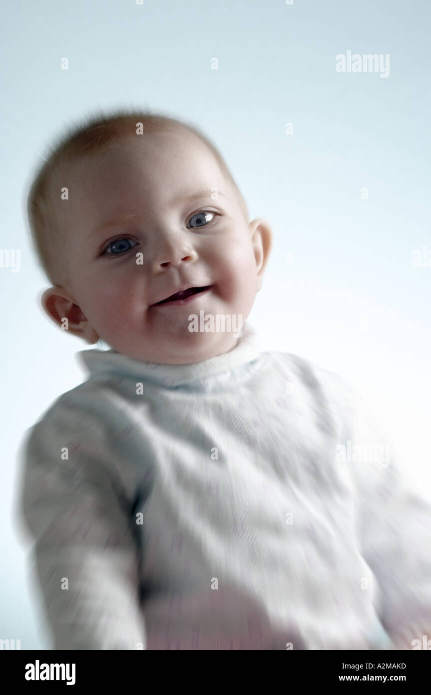 Portrait of 6 month old baby girl Stock Photo