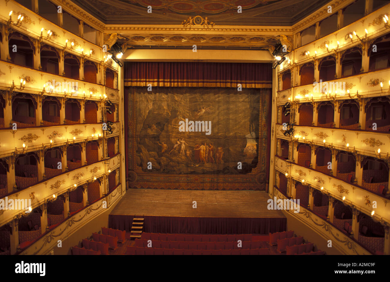 Interior of Teatro Rossini Stock Photo - Alamy