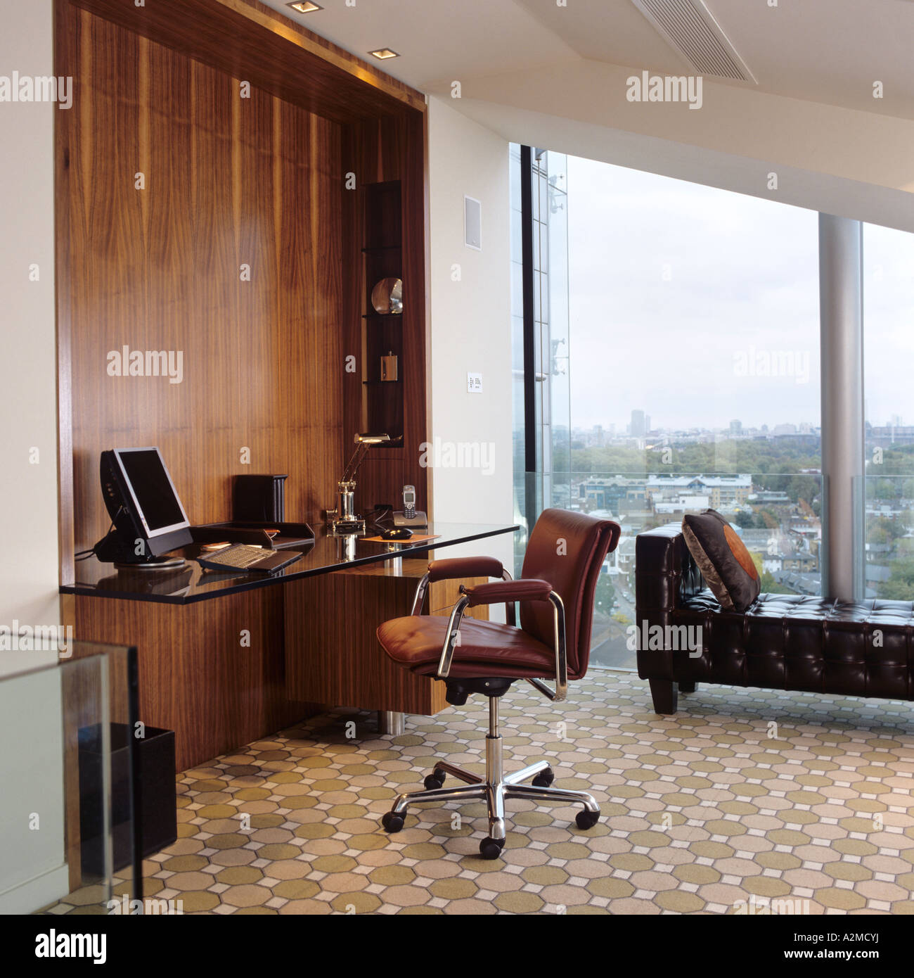 Illustration of Penthouse Apartments With Private Office With Desk