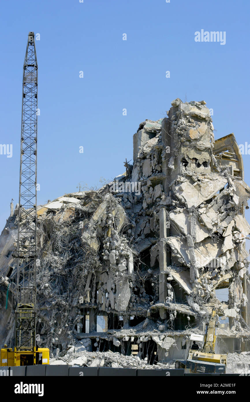 Wrecking of building Beirut Lebanon Stock Photo