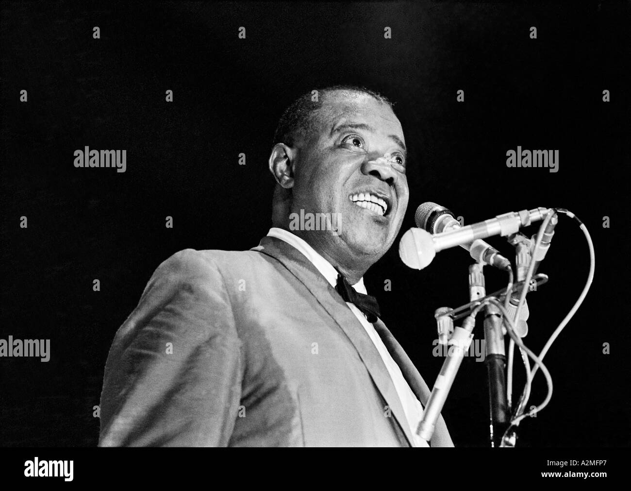Louis Armstrong or Satchmo as he was known, the world's greatest trumpeter. Born on the 4 July Stock Photo