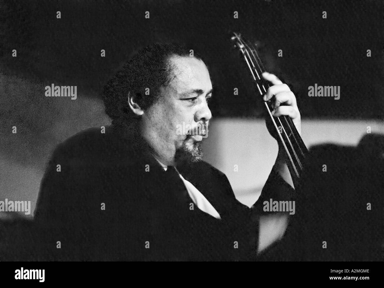 Charlie Mingus, double bass and piano playerband leader and composer playing at Ronnie Scotts club in Nov 1970, he died Jan 1979 Stock Photo