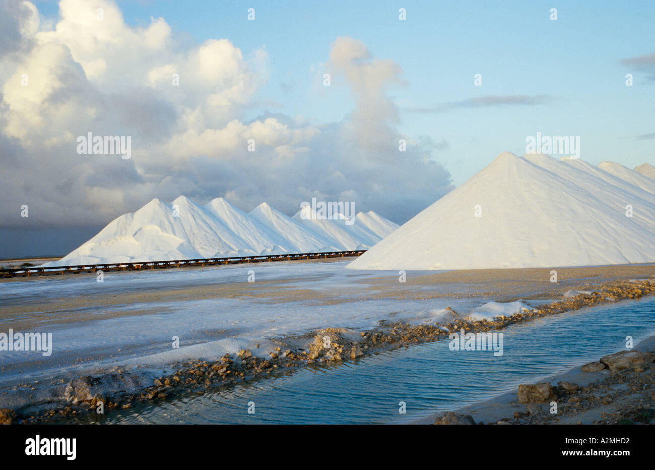 sea salt mine in Bonaire Stock Photo Alamy