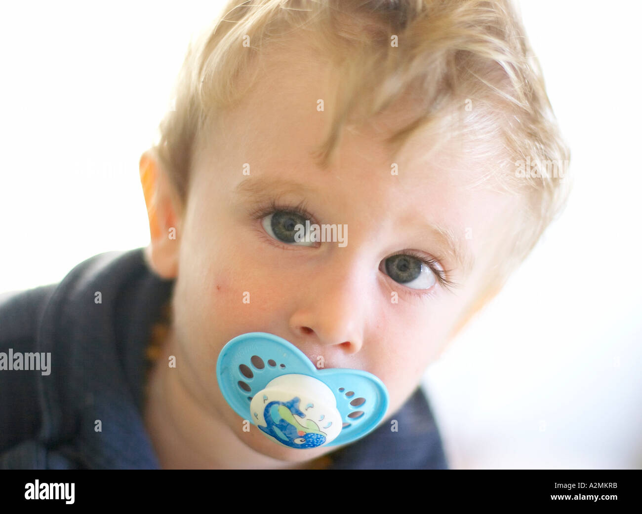 baby with dummy Stock Photo Alamy