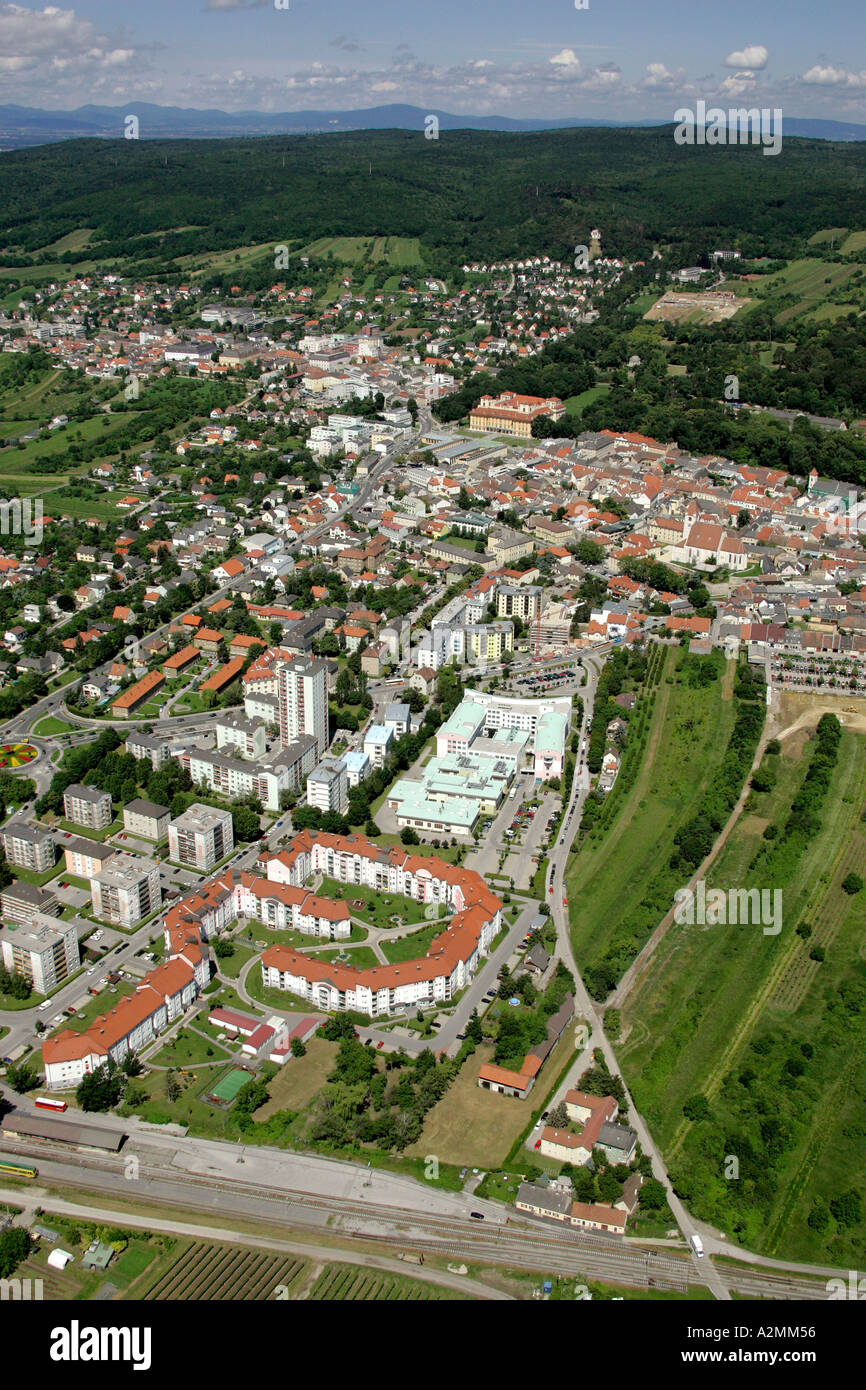 aerial view of the town of with the town center and the Esterhazy palace Eisenstadt Burgenland Austria Stock Photo