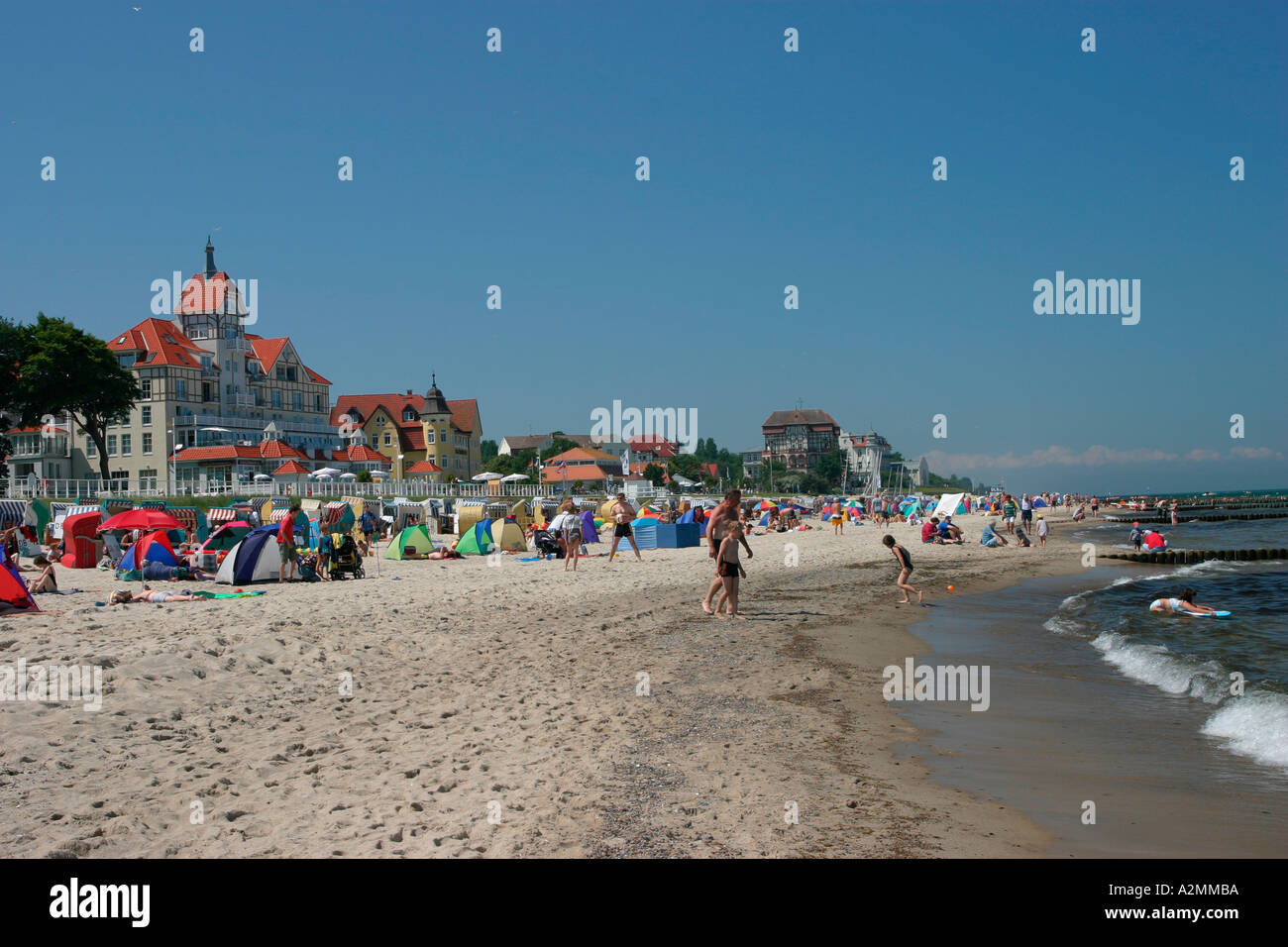 BRD Germany Mecklenburg Vorpommern Kühlungsborn at the beach people and hotels Stock Photo