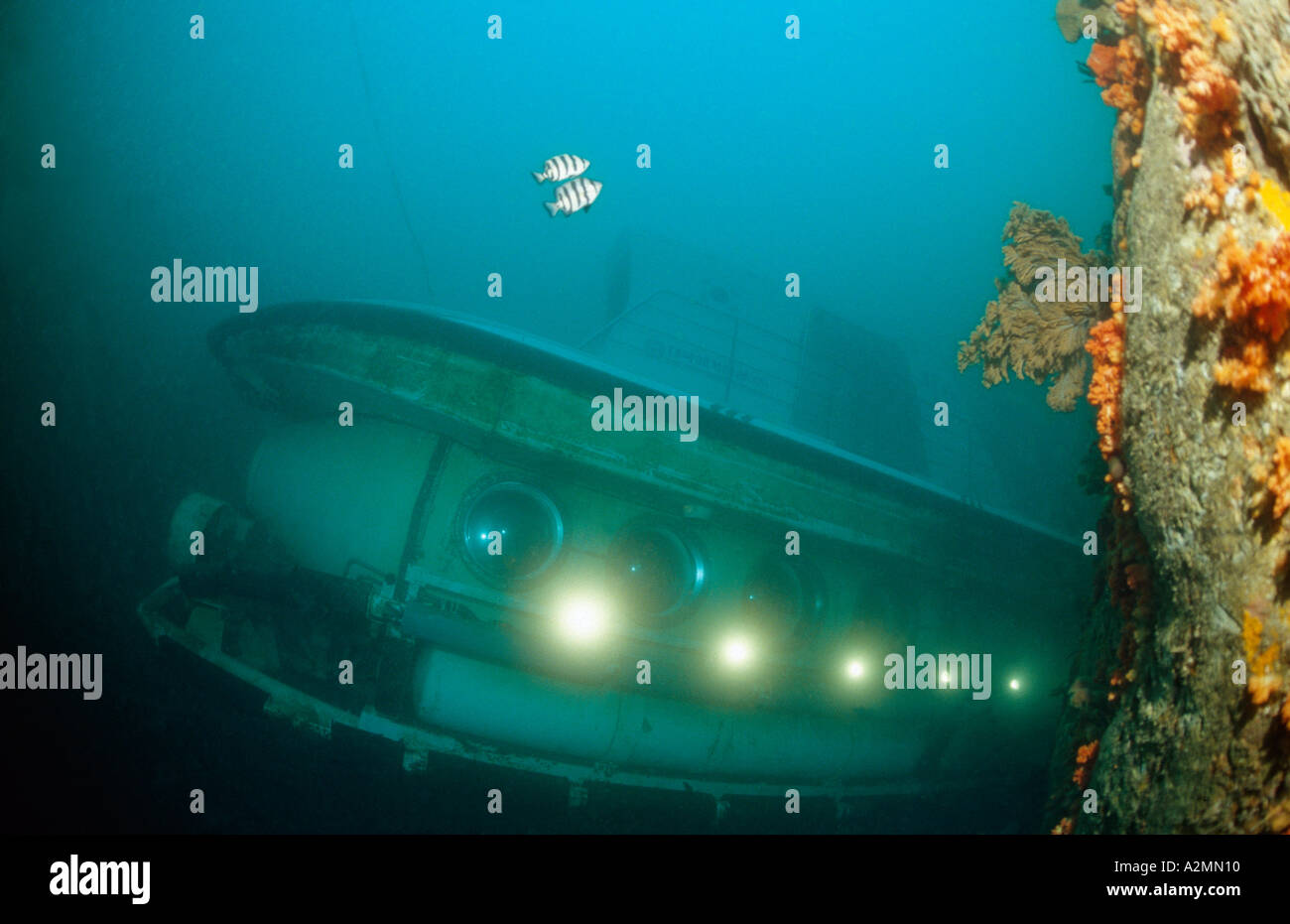diving submarine Stock Photo