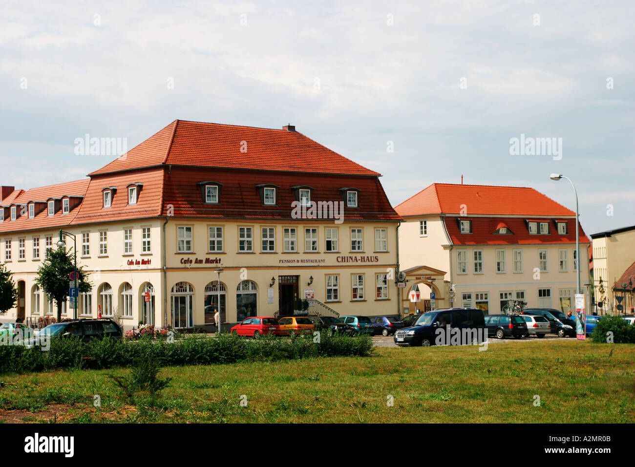 Brd Germany Brandenburg Neustrelitz At The Market Place With Stock