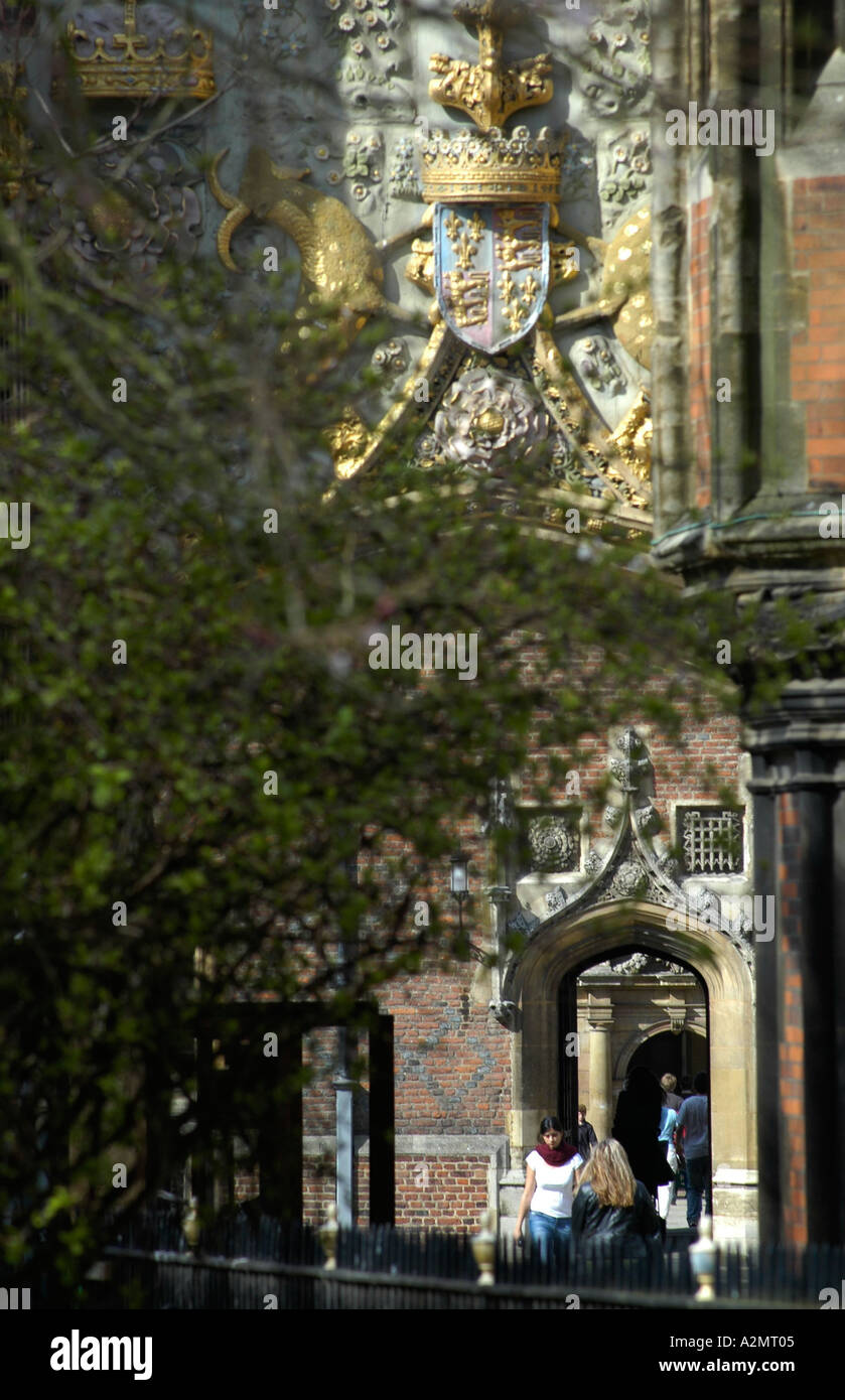 Entrance to St John s College Cambridge Stock Photo