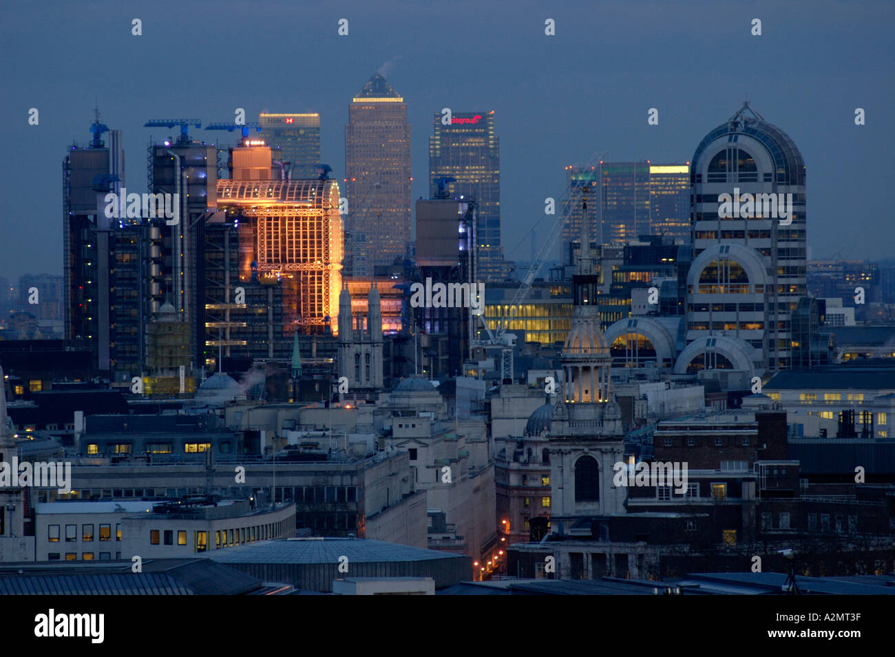 City of London skyline at night Stock Photo