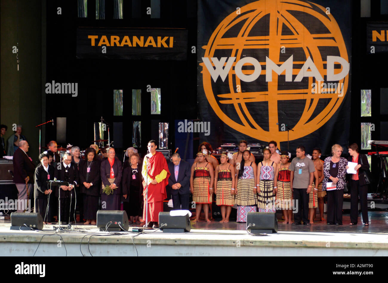 Dignitaries and New Zealand Prime Minister Helen Clark opens WOMAD 2005 New Plymouth Taranaki Stock Photo