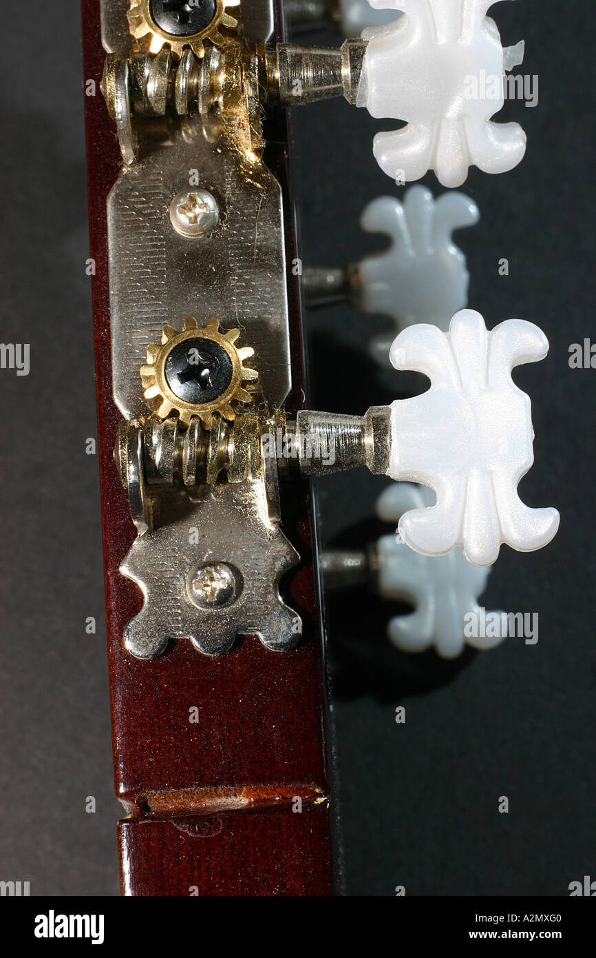 machine heads of guitar Stock Photo Alamy