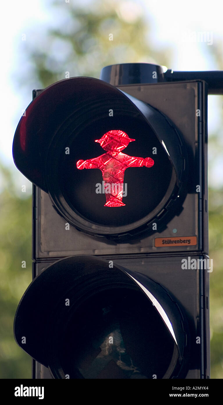 red traffic light manikin Stock Photo