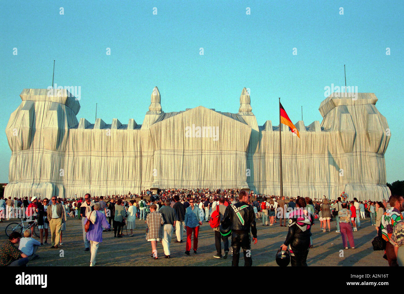 Wrapped Reichstag, Berlin, 1995 Stock Photo