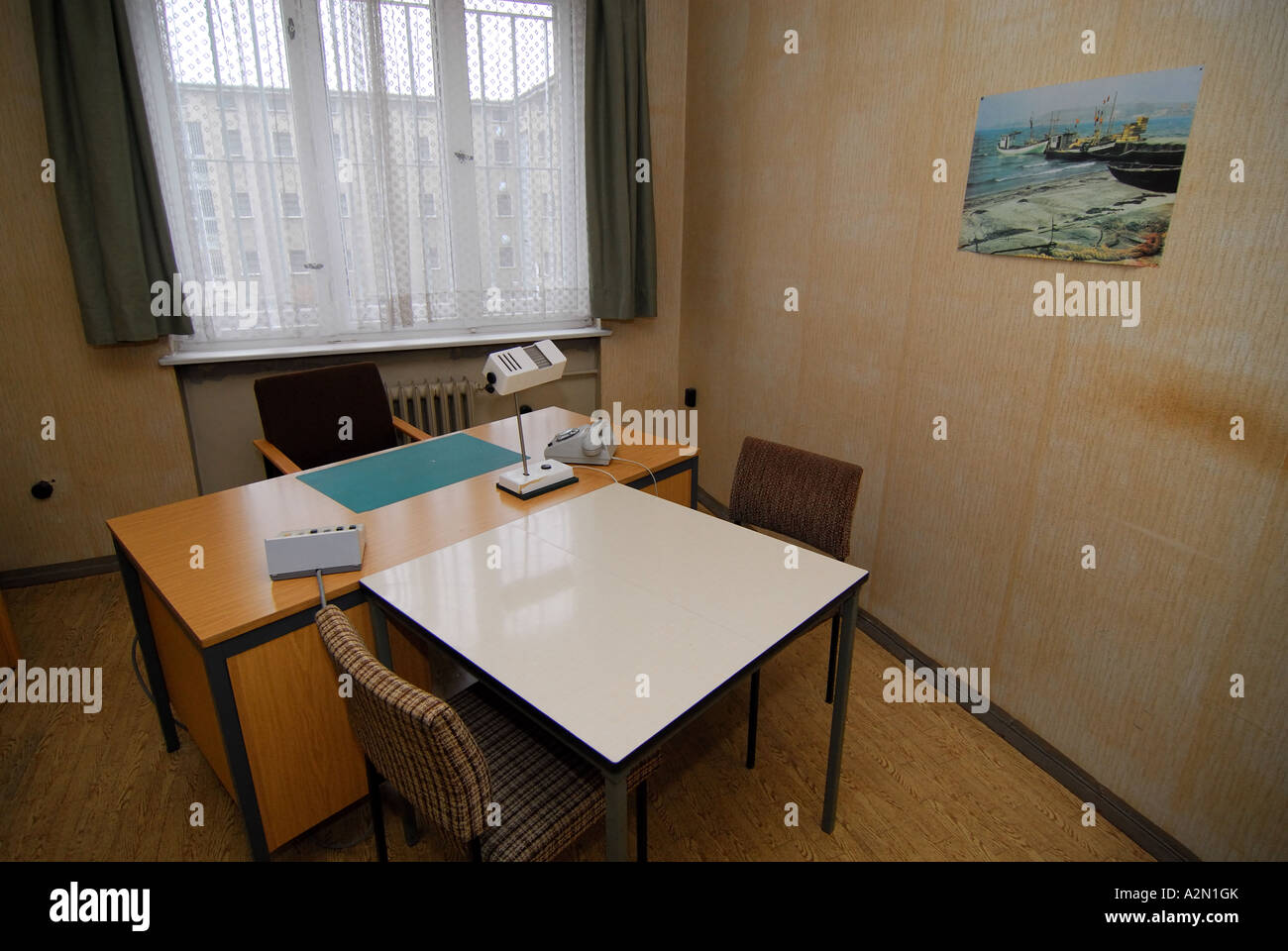 Interrogation room, former East German political prison Stock Photo