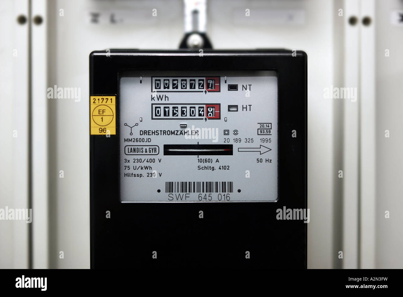Close-up of electric meter Stock Photo - Alamy