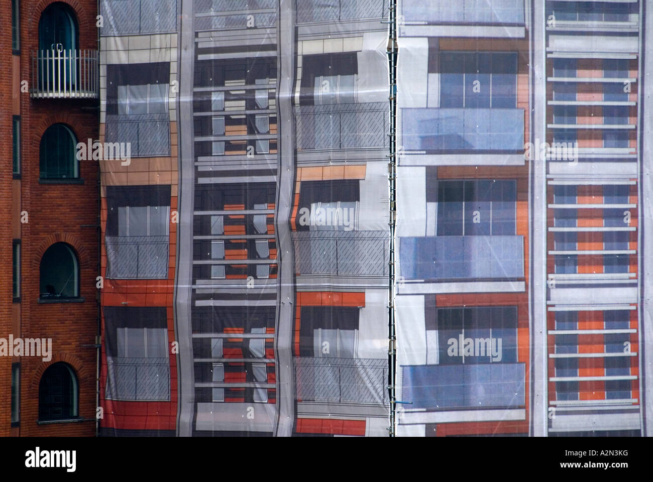 Faux building screen Stock Photo - Alamy